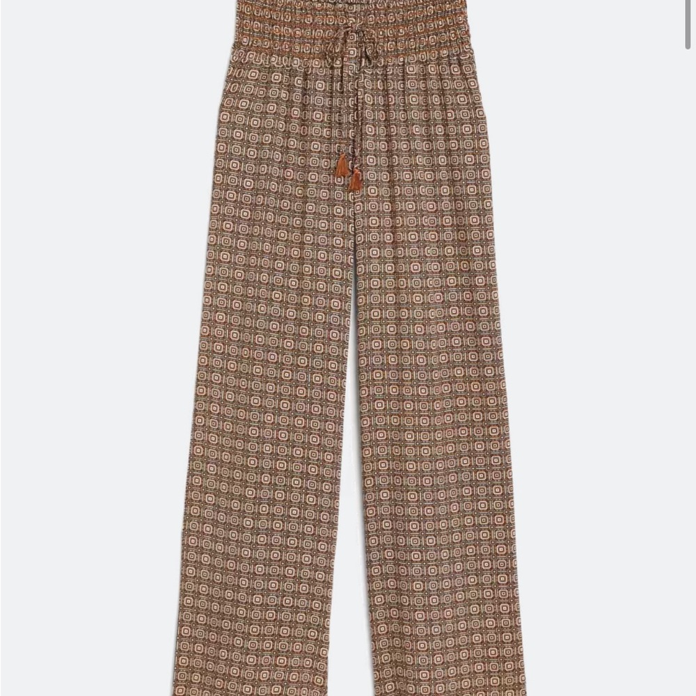 One5one Marjery printed wide leg pants size S - brown - cute and comfortable